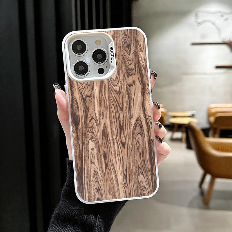 Vintage Wood Grain Pattern Soft Phone Case for iPhone 15 16 17 Pro Max 17Air 16E 14 Plus 13 12 Mini Shockproof Cover Back Shell