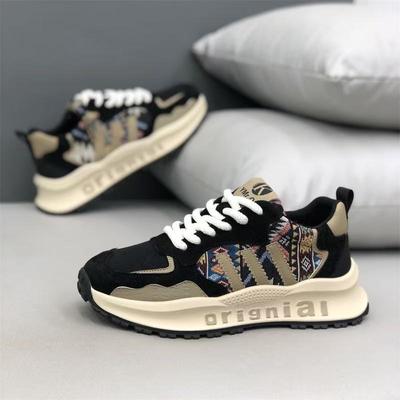 Leichter Luxus, zurückhaltend klassisch, bestickte Stoff-Dad-Schuhe, leicht, atmungsaktiv, Jugend, ausländischer Trend, Freizeitschuhe, bequeme Board-Schuhe