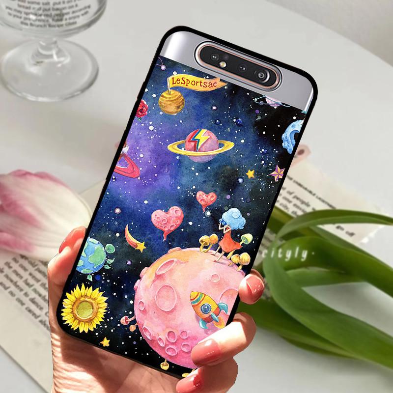 Per Samsung Galaxy A80 Custodia A 80 Antiurto Morbida TPU Silicone Copri Telefono Per Samsung Galaxy A80 Funda A80 2019 Capa Cartone Animato
