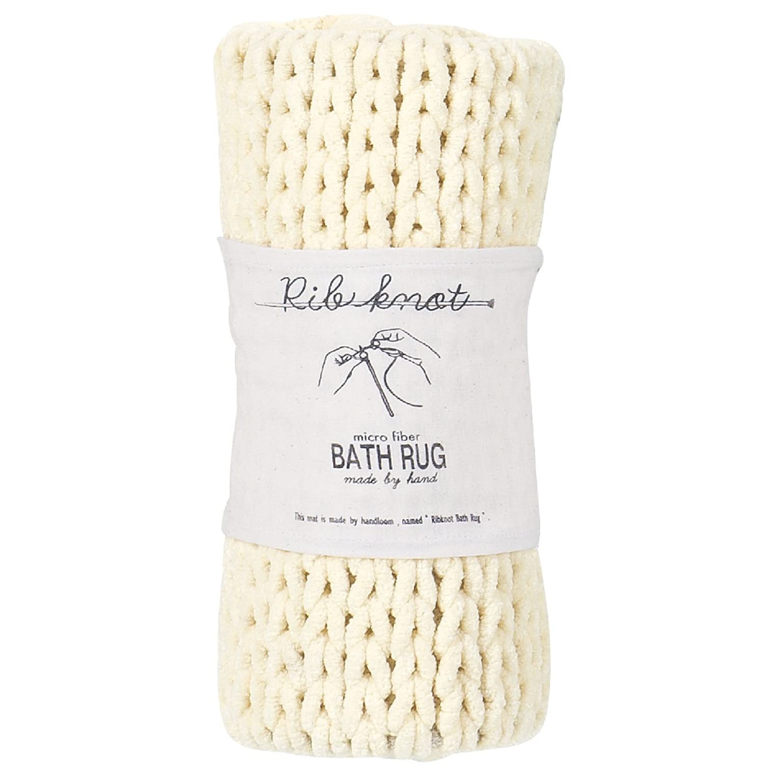 

Senko S.D.S Micro Rib Knot 2 Bath Mat, Approx. 45 x 60cm, Ivory, Ribbed, Handmade, 53263