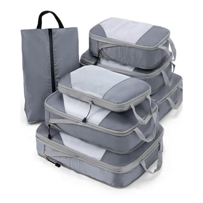 Travel Compression Storage Bags 7 Set Luggage Packing Cubes for Clothes Organization Waterproof Dustproof