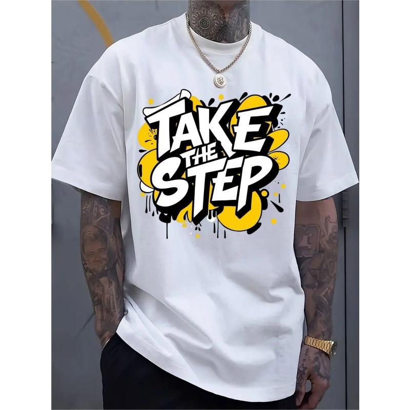 

Men S Trendy Crew Neck T-shirt | Versatile Short-Sleeved, Suitable for Travel/Summer/Beach, Fitness/Running/Training 4XL білий