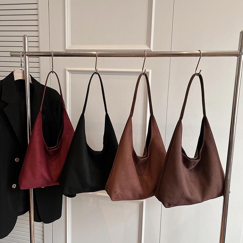 Minimalist Solid Color Suede Tote Bag For Women With Small Bag And Urban Style For Daily Wear