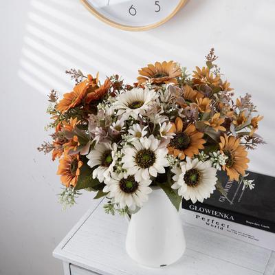 Ramo de Girasoles Artificiales Viento de Otoño - Flores Decorativas para Bodas, Hogar o Eventos