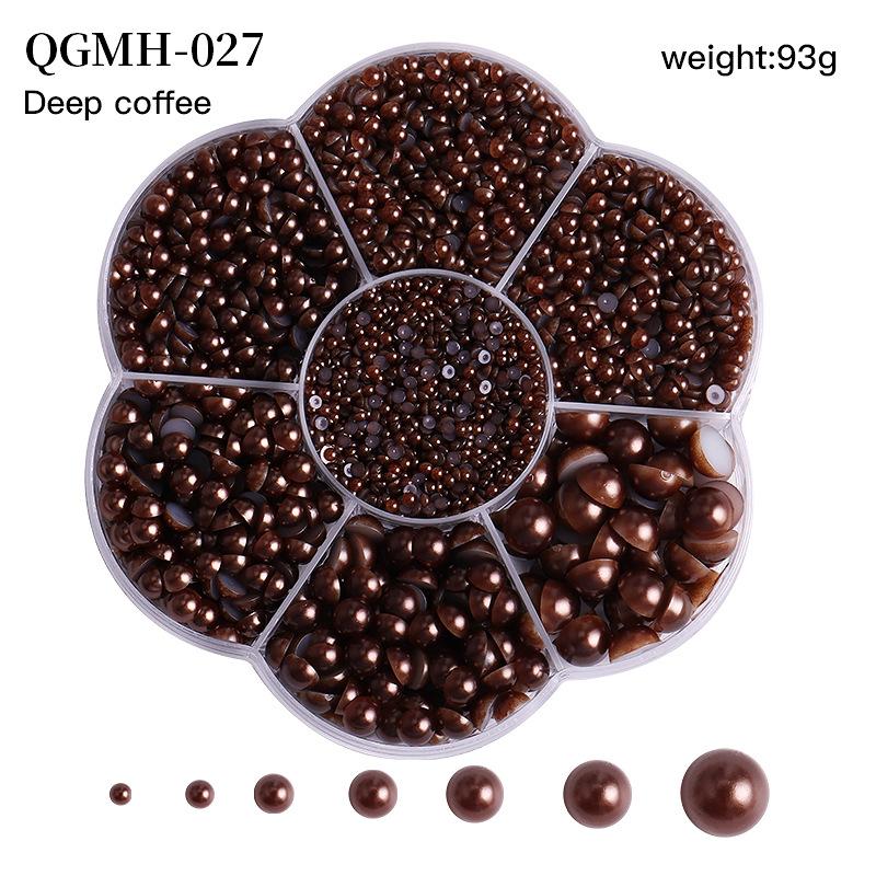 Plum Blossom 7-Grid Box Abs Nail Art Pearl Flat Bottom Nail Art Jewelry Nail Art Jewelry