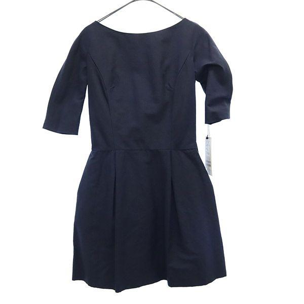 Unused Banner Barrett Linen Blend Short Sleeve One Piece 36 Navy Women Used