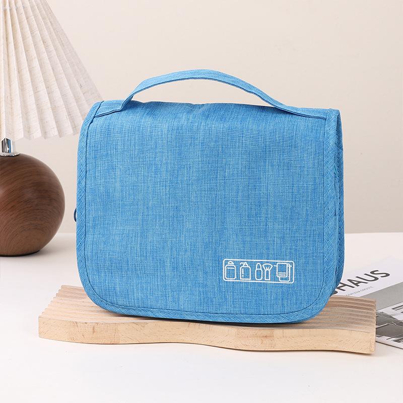 

Ткань Оксфорд, мужская деловая портативная сумка для хранения, органайзер для туалетных принадлежностей, женская косметичка, водонепроницаемая подвесная дорожная сумка для мытья 1PCS небесно-голубой