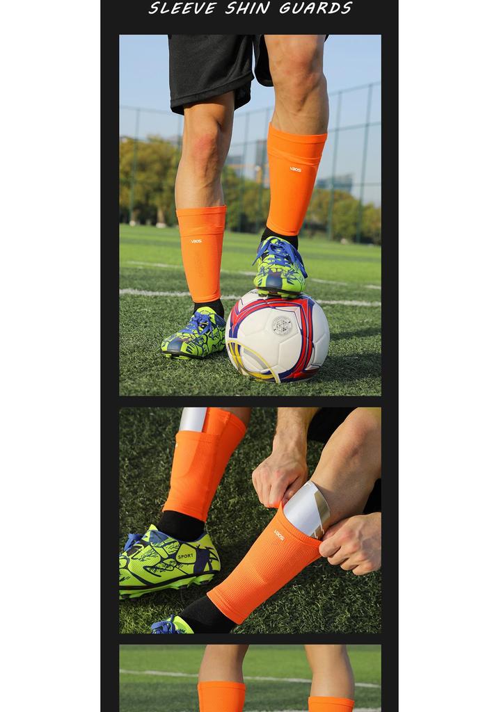 VBOSI Non-Slip Breathable Football Shin Guard Socks for Outdoor Sports