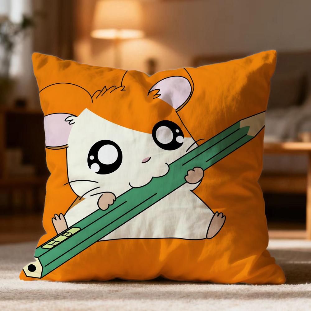 

Hot H-HHamtaro Cushion Cover Soft Washable Pillow Case Multi-Scene for Couch Bed Travel Office Use 30cmx30cm