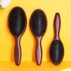 Women's Boar Bristle Wooden Hair Comb Set - Narrow Tooth Cushion Comb In Gift Box