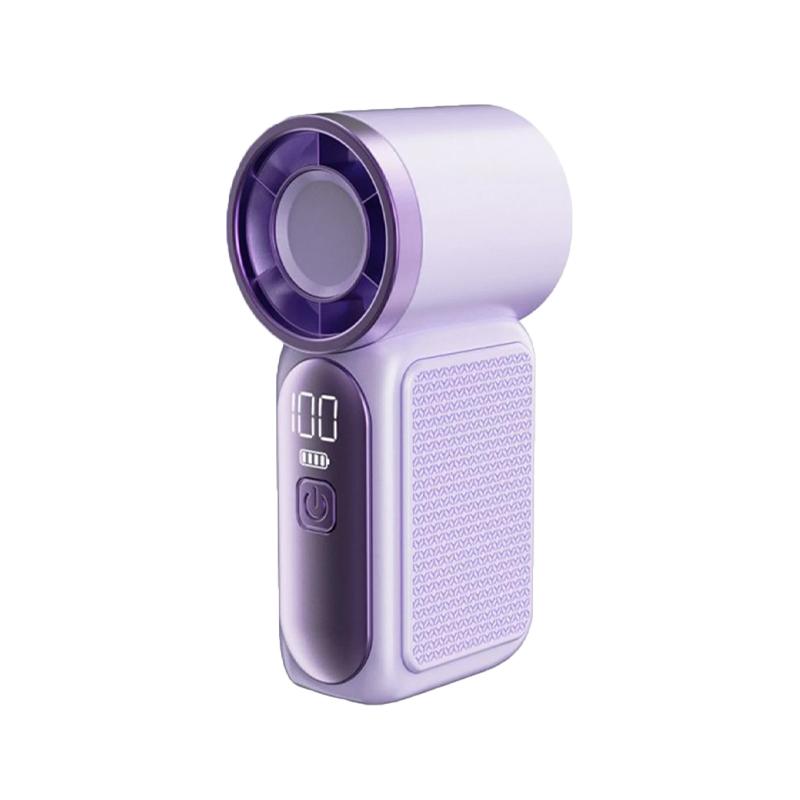 Mini High Speed Handheld Fan 3000mAh LED Display Portable Turbo Fan Desk Fan Outdoor Cooling Rechargeable Fan