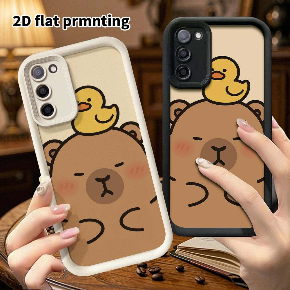 Phone Case: 2D Flat Samsung Galaxy A34 A35 M05 M06 S20 S22 S21 FE Plus 5G Layered Protective Case, Little Yellow Duck On Top, Christmas and Halloween