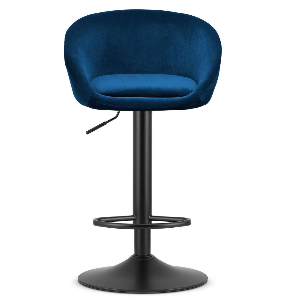 East Stool - Navy Blue Velvet / Black Base X 2