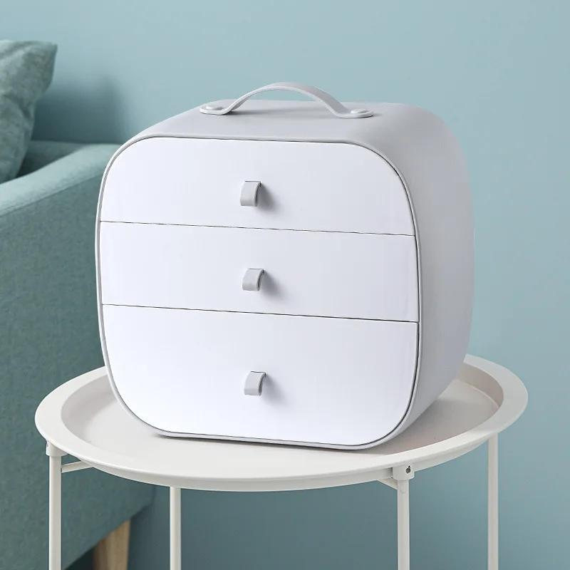 Трехъярусный выдвижной ящик-органайзер - Ручной многоцелевой органайзер для украшений, нижнего белья, носков, бюстгальтеров, водонепроницаемый серый