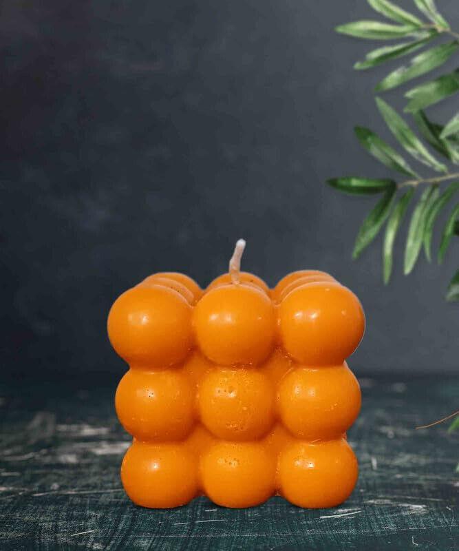 

@ Bubble Candle Orange Color Cube Wax Candle For Home Decor a518 Zr516-60%Off