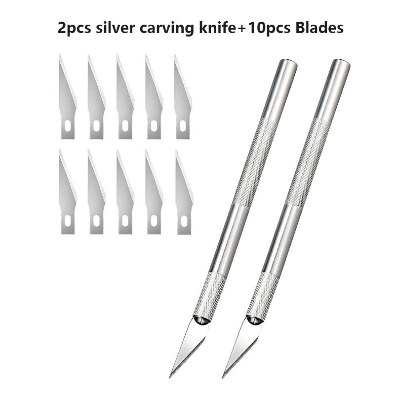Carving Craft Knives Set Precision Hobby Knife Kit with Aluminum Body for Art Cutting Model Making DIY Scrapbooking Stencil