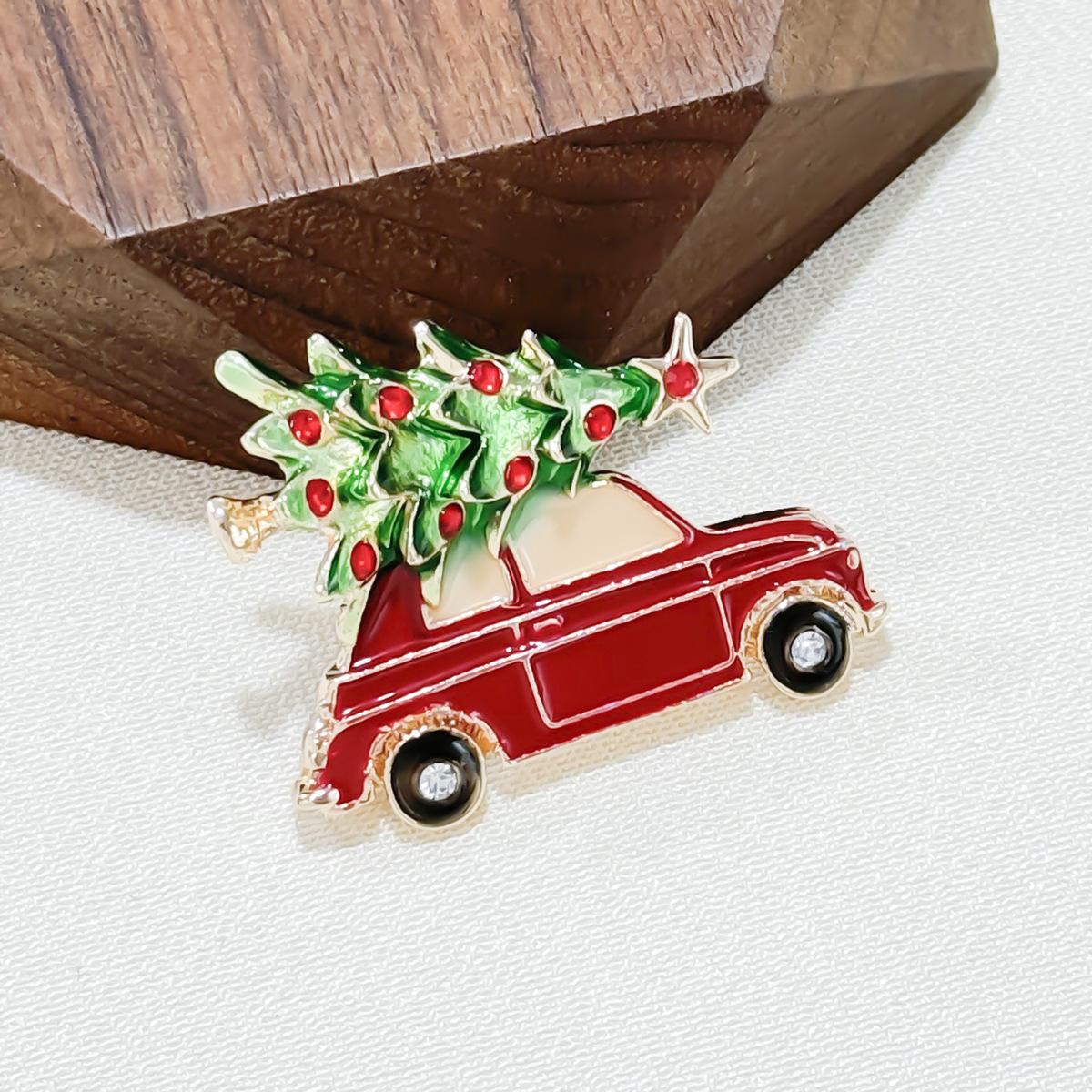

Модный креативный дизайн Рождественская елка Брошь Сплав Капельный автомобильный значок Рождественская праздничная атмосфера Аксессуары