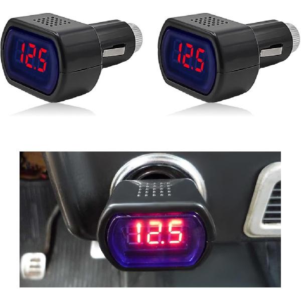 Yourkar Car LED Voltmeter, DC 12V 24V Battery Voltage Digital Panel Meter, Battery Monitor Digital Voltage Display for Motorcycle, Truck, Universal