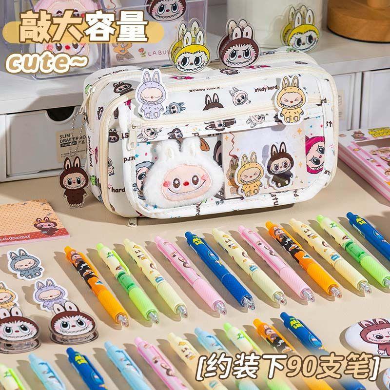 New Pencil Case, High-value Pain Bag, Transparent and Large-capacity Student Storage Stationery