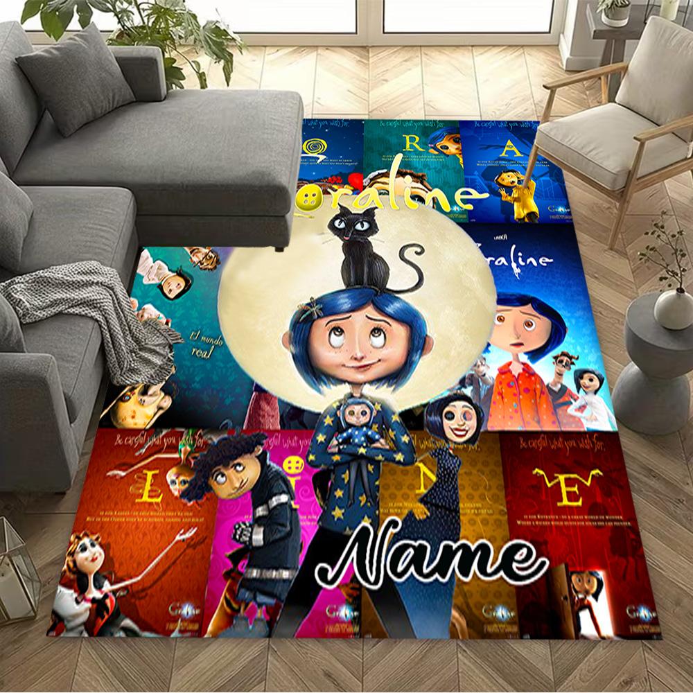 Caroline's Whimsical World Personalized Name Carpet Perfect for Outdoor Dining Room Kitchen Living Rooms Antislip Carpet Anime Office Decor