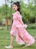 Elegante Vestido de Verano de Gasa Floral para Niñas - Falda Estilo Princesa 2026