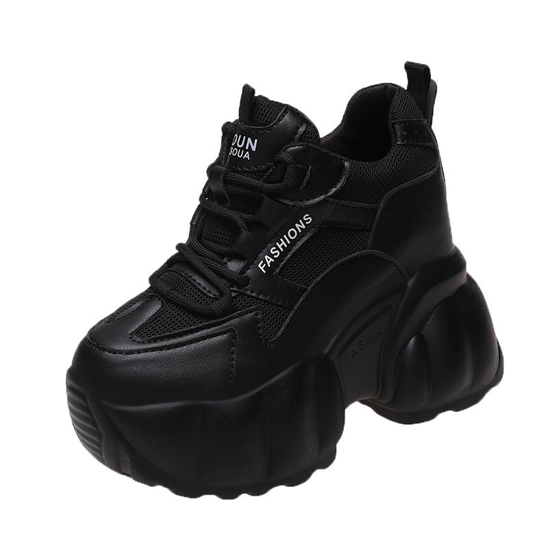Fashion Women Chunky Sneakers Internal 11CM High Platform Breathable Mesh Shoes Ladies Wedges Casual Shoes For Woman  Sports Dad Shoes