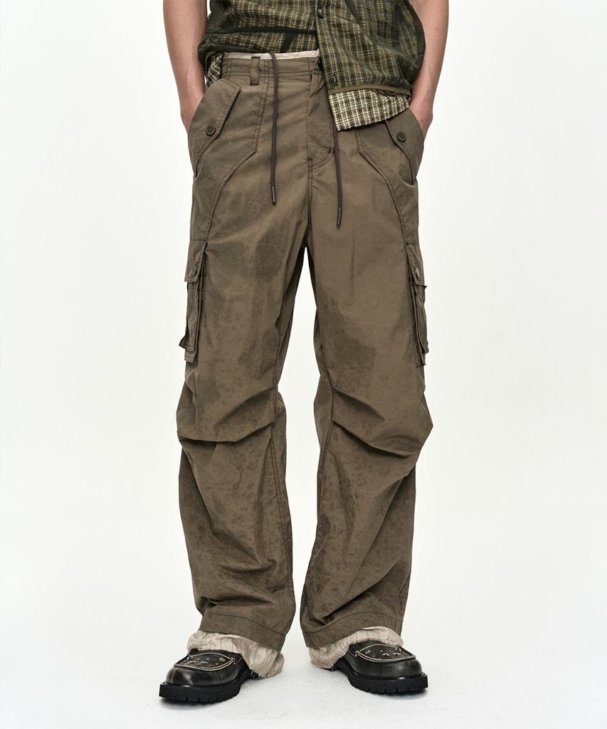 ADSB ANDERSSON BELL Carpenter Cargo Wide-Leg Trousers Apa901M(Khaki Brown)