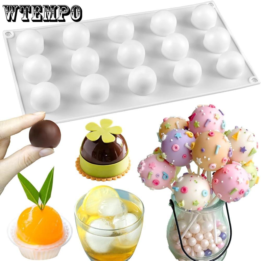 2pcs Sphere Chocolate Molds Each 15 Cavity 3D Ball Molds Silicone Small Semi Sphere Candy Mold Silicone for Cake Decorations Fat Bombs