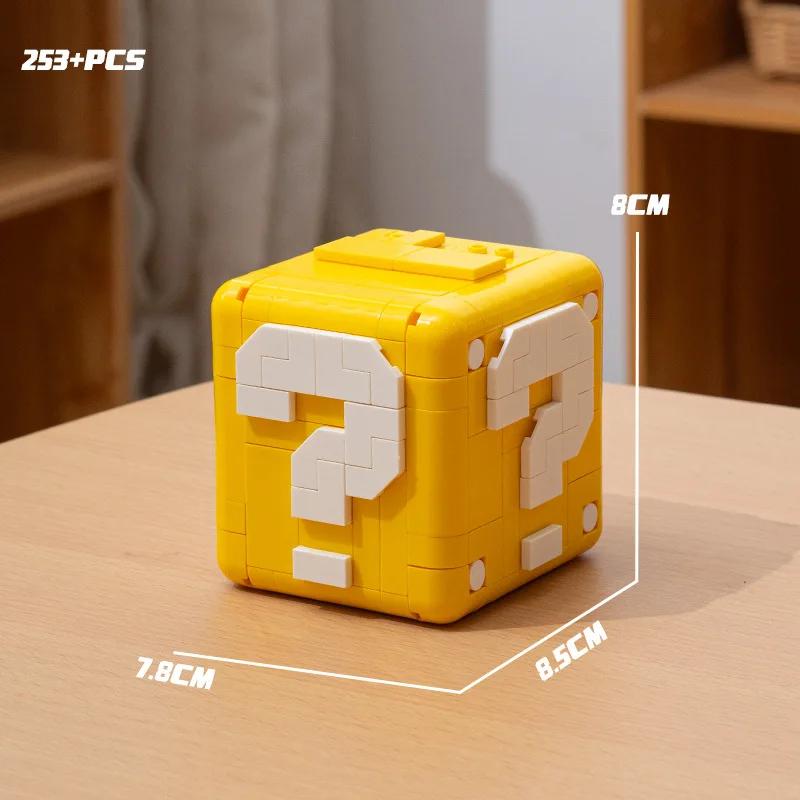 Super Mario Bros Building Blocks Question Mark Yoshi Luigi Star Assembly MOC 3D Model Mario Mini Brick Toy For Christmas Gift