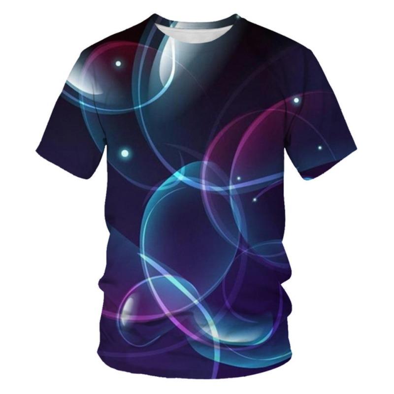 Summer Fashion Colour Light Spectrum Men T-shirt New Casual Printing Fun Tees Trend Personality Leisure O-neck Short Sleeve Tops