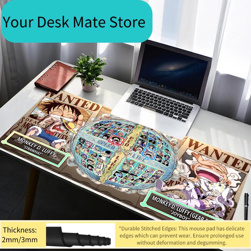 Mouse Pad PC Non Slip Rubber HD Mousepad Laptop Gamer Cabinet Keyboard Pad One Piece Luffy Office Computer Gaming Desk Mouse Mat