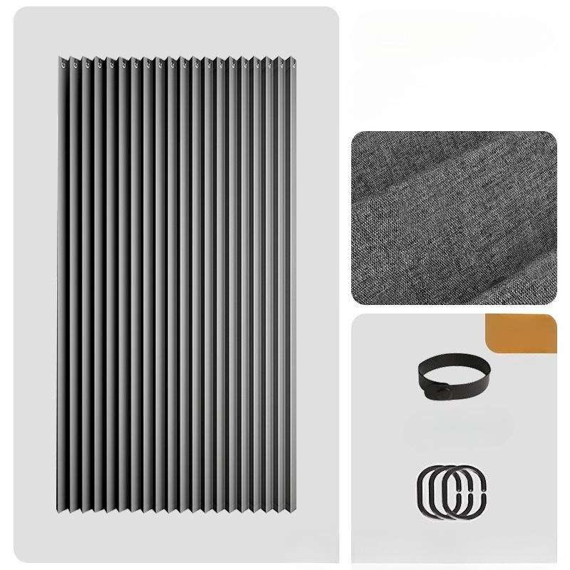 Elegant Bohemian Style Rodless Folding Door Curtain with Stripes  Magnetic Partition for Living Room, Bedroom, Kitchen  Versatile Home Decor