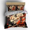 Japan White fox with fiery art Print Soft Comfortable Duvet Cover Bedding Set Included 1*Duvet Cover 2*Pillowcases Luxury Gift