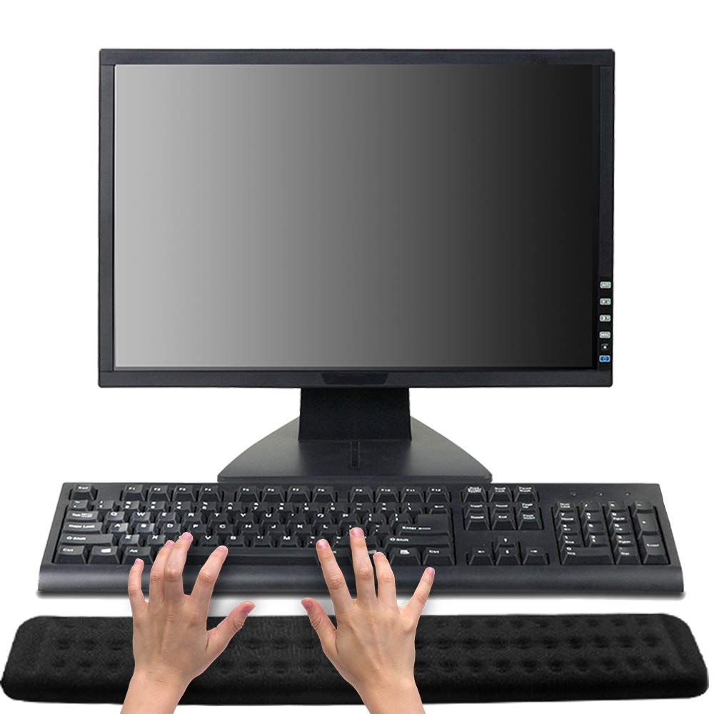 Keyboard Wrist Rest Mouse Pad Wrist Rest Integrated Set of 2 Wrist Support Hand Rest Wrist Cushion Memory Foam Arm Rest Armrest Ergonomic for