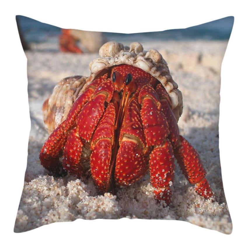 Beach Decoration Pillowcase Natural Landscape Starfish Conch Shell Printing Pillow Home  Sofa Cushion Cover 45x45cm