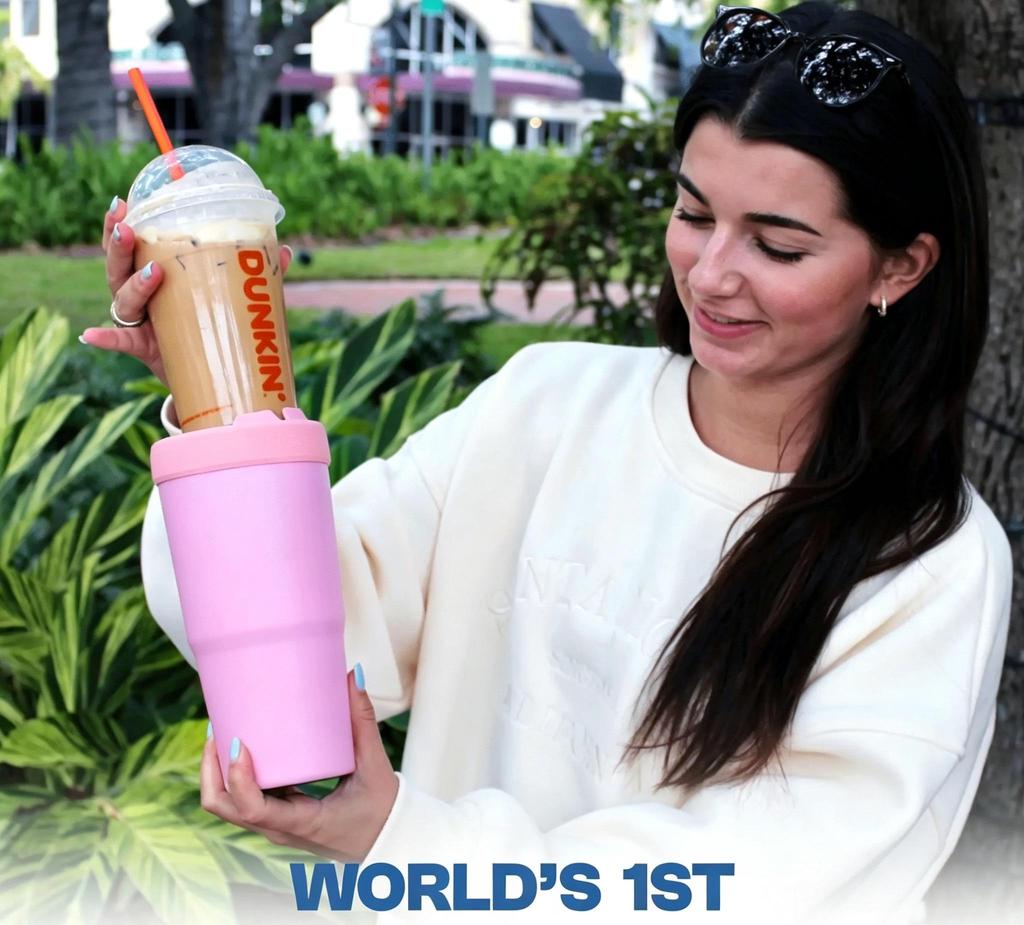 To-Go Buddy - Universal Cup Insulator for To-go Cups - Keeps Drinks Hot Cold 12+ Hours - Vacuum Insulated Tumbler