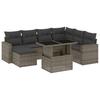Vidaxl 8-Cz. Set di Mobili da Giardino con Cuscini, Grigio, Polyrattan