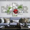 5Pcs Christmas Bauble Holiday Decor 5 Pieces Pictures Canvas Poster HD Print Home Decor No Framed 5 Panel Modern Paintings Art