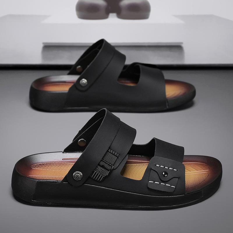 New fashion boutique men's sandals quality indoor and outdoor cool slippers British casual breathable beach shoes