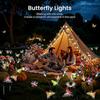 2 Pack Solar Lights Outdoor Garden, Colorful Butterfly Solar Swaying Lights, Outdoor Garden Light Waterproof for Pathway, Yard, Patio Decoration