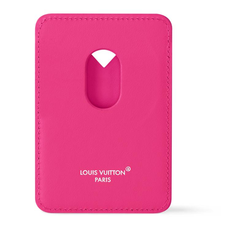 Louis Vuitton Magnetic Card Holder Pondichery Pink/Brown Monogram Canvas Women Wallets M12851