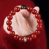 7A Grade Red Agate Zodiac Guardian Buddha Bracelet for Men & Women - Natural Agate Buddhist Beads