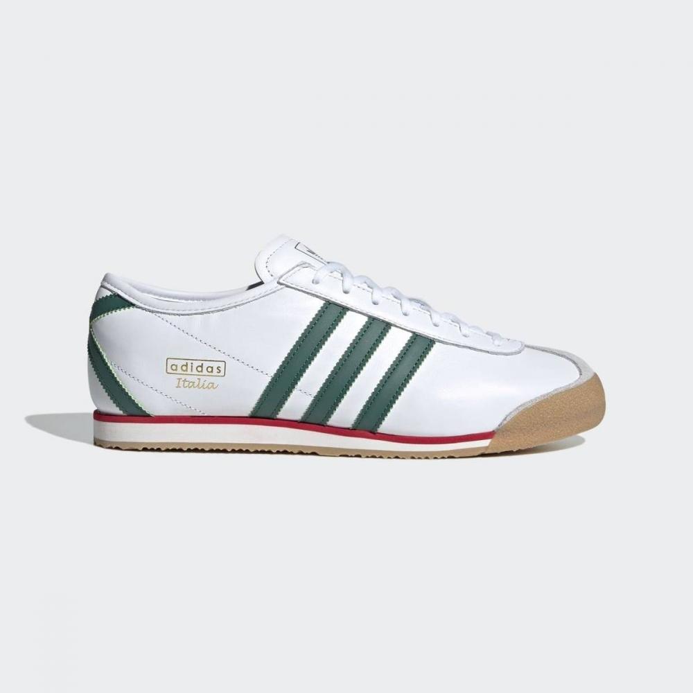 Adidas Unisex Casual Low Cut Sneakers Italy 70s White Green Js1325