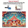 One 2D Background Banner, an Exciting Animal Display for Circus Performances, Polyester Fabric Wall Coverings