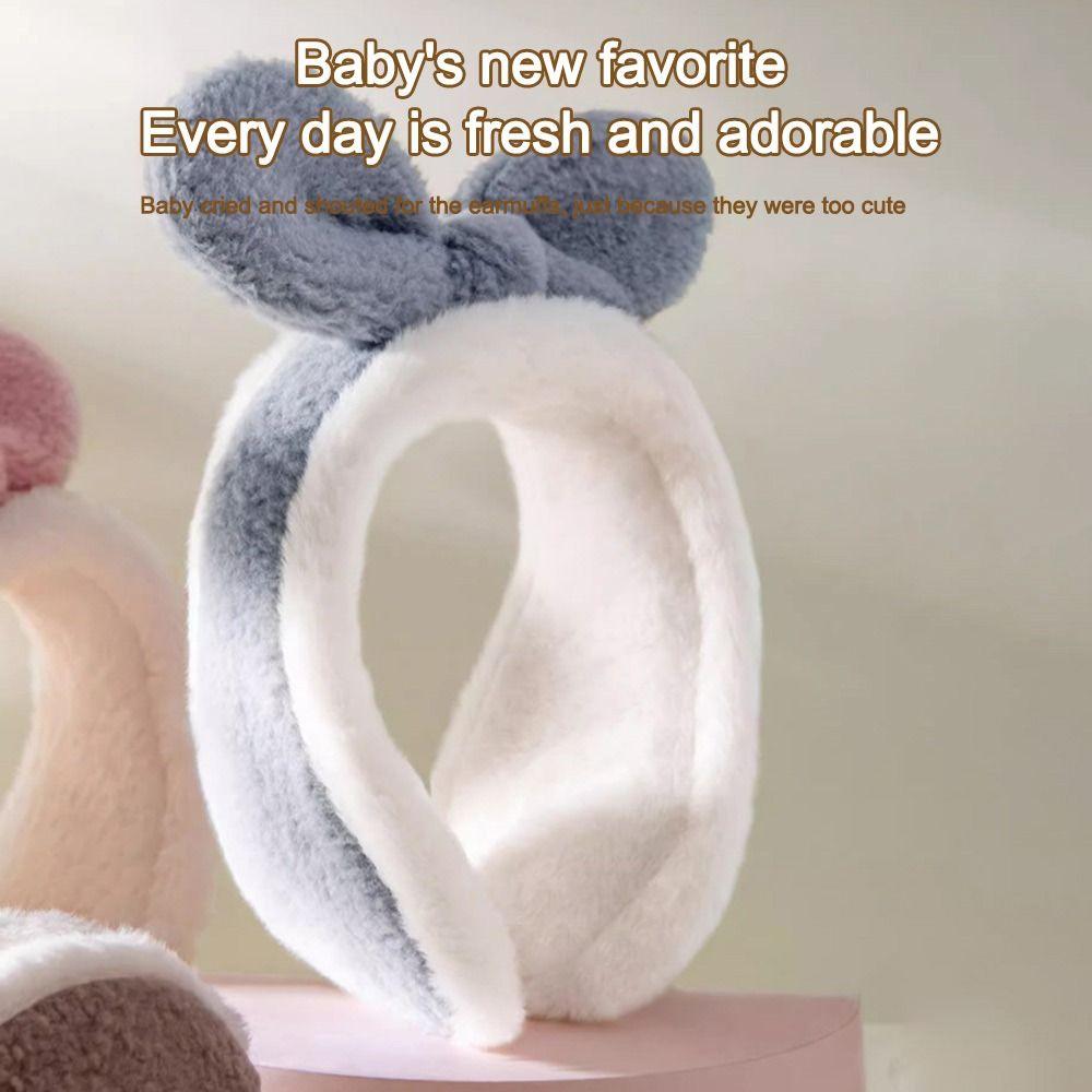 

Rabbit Ears Ear Warmer Soft Children Earflap Cartoon Ear Cover кавовий