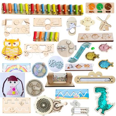 DIY Montessori Activity Board Material Zubehör Regenbogenkarte Wasserrohr Hilfe Früherziehung Lernfähigkeit Spielzeug Holzspielzeug Geschenke