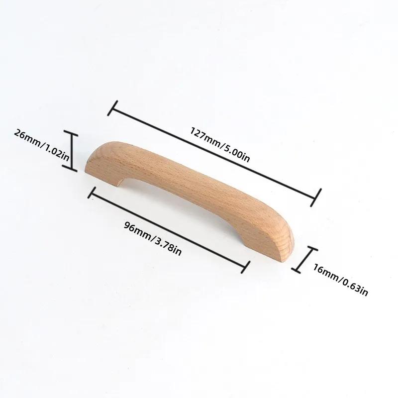 Puxadores de madeira de faia para armários de cozinha, gavetas e portas de móveis. Feitos de madeira maciça, esses puxadores são ideais para portas e gavetas de armários.