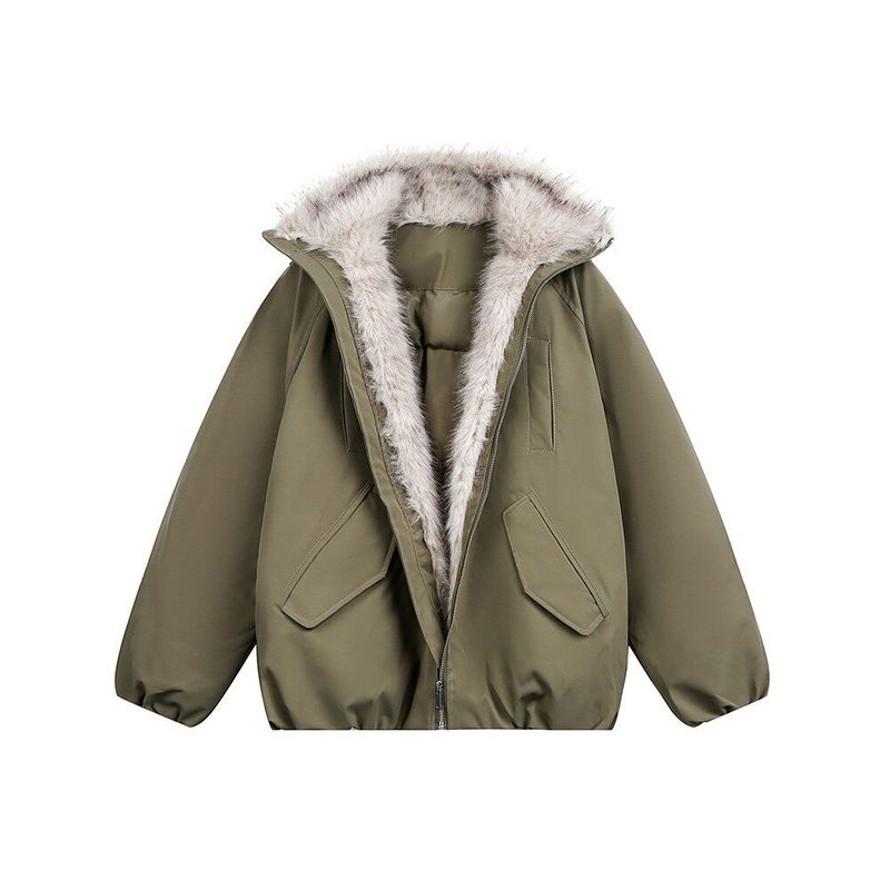 Dream Made Winter Thickened Wolf Throne Mountain Eagle Jacket Men's American Style Winter Clothing Boys' Cotton Coat Warm Cotton Jacket