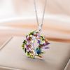 Hummingbird Flower Pendant Necklaces for Women Girls Stainless Steel Bird Neck Chain Jewelry Wholesale Valentine's Day Gift