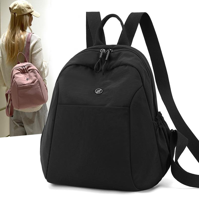 Schoolbag solid color light and simple backpack new trendy texture large capacity college student class schoolbag street backpack